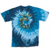 StonerDays Army tie-dye t-shirt in blue with 'Higher State Of Mind' print, front view on white background