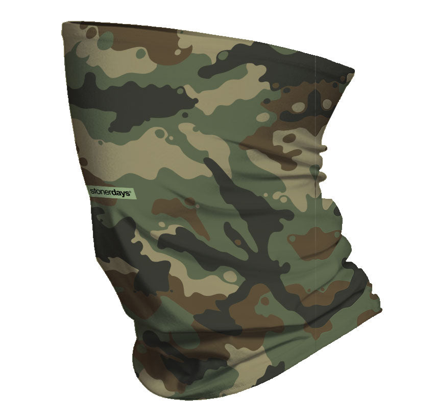 StonerDays Army Pattern Neck Gaiter in camouflage design, made with polyester, versatile wear