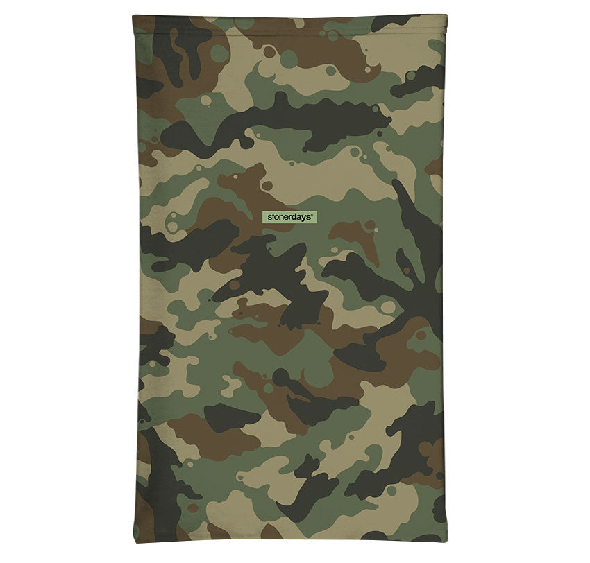 StonerDays Army Pattern Neck Gaiter in polyester, versatile headwear with camouflage design
