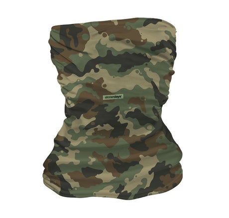 StonerDays Army Pattern Neck Gaiter in polyester, versatile headwear for outdoor use