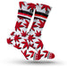 StonerDays Atlanta Marijuana Socks in black and red, one size fits all, front view on white background