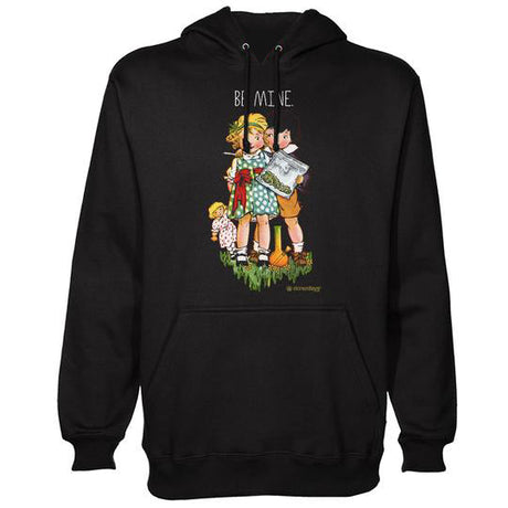 StonerDays Be Mine Hoodie in black with colorful front print, available in various sizes
