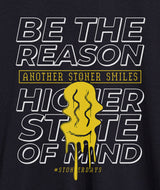 StonerDays Be The Reason Hoodie with Dab Straw Design, Men's Black Cotton Blend