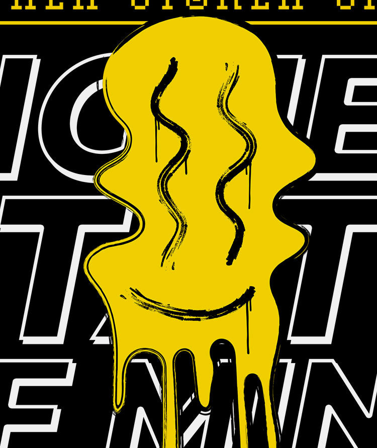 StonerDays Be The Reason Hoodie graphic close-up, featuring bold yellow dab straw design on black