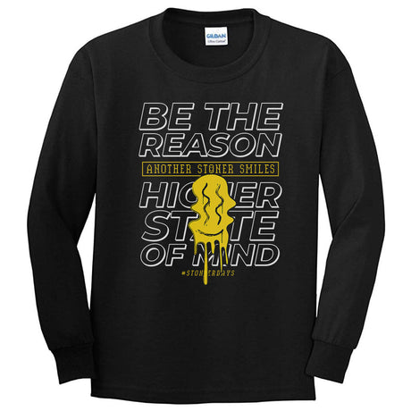 StonerDays Be The Reason Men's Long Sleeve in Black - Front View