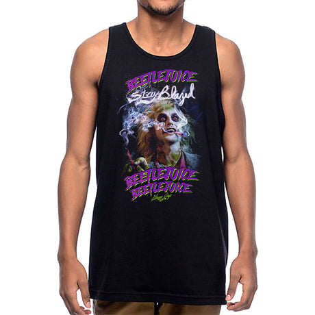 StonerDays Beetlejuice Tank top in black, featuring vibrant graphic print, available in S to 3XL