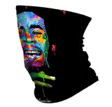 StonerDays Bob Trippy Neck Gaiter with vibrant UV reactive design, side view on white background