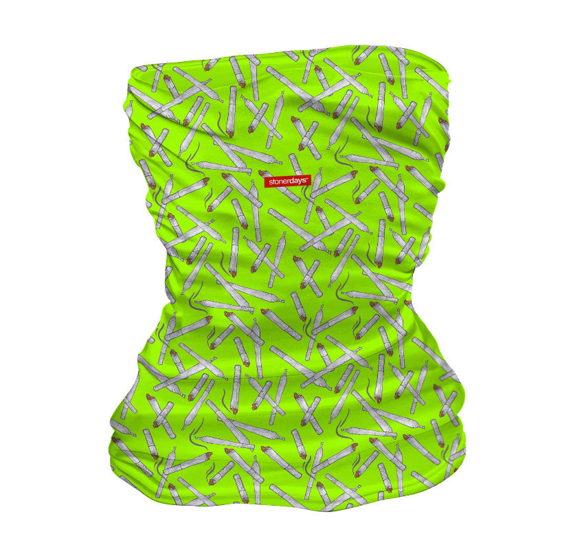 StonerDays Chainsmokers Neck Gaiter in UV Reactive Green with Silicone Material