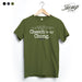 StonerDays Cheech To My Chong green hemp tee hanging on wooden hanger, front view