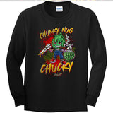 StonerDays Chunky Nug Chucky Long Sleeve Shirt in Black Cotton, Front View