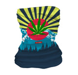 StonerDays Colorado Face Mask featuring vibrant cannabis leaf design, polyester gaiter style, front view