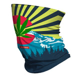 StonerDays Colorado-themed face mask with cannabis leaf design and vibrant colors