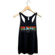 StonerDays Colorado Mile High Racerback Tank Top in Black, Front View on Hanger