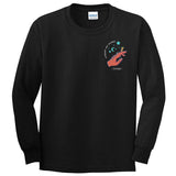 StonerDays Come On Baby Long Sleeve shirt in black, front view with graphic design