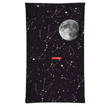 StonerDays Constellations Neck Gaiter featuring starry design and full moon, front view on white background