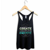 StonerDays Create Racerback Tank Top in Black - Front View on Hanger