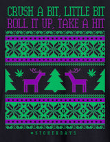 StonerDays Crush A Bit Men's T-Shirt with Ugly Sweater Design - Front View