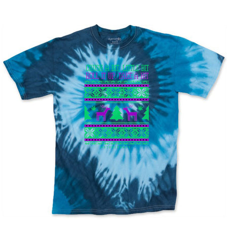 StonerDays Crush A Bit Blue Tie Dye T-Shirt with vibrant patterns, front view on white background
