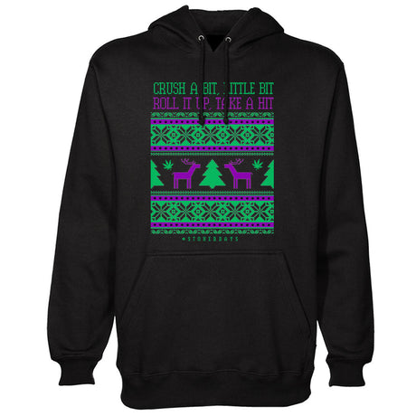 StonerDays Crush A Bit Men's Hoodie in black with colorful print, sizes S to XXL