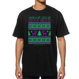 StonerDays Crush A Bit black cotton t-shirt with colorful print, front view on male model