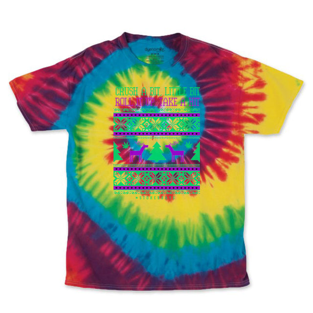 StonerDays Crush A Bit Tie Dye Tee, vibrant color pattern, cotton, front view on white background