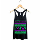 StonerDays Crush A Bit Women's Racerback Tank Top in Black with Vibrant Print, Sizes S-XXL