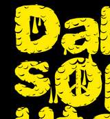 StonerDays Dabsolutely T-Shirt design close-up, yellow on black, cotton, for concentrates