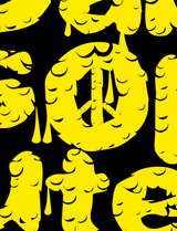 StonerDays Dabsolutely T-Shirt design close-up with yellow dab straw graphics on black