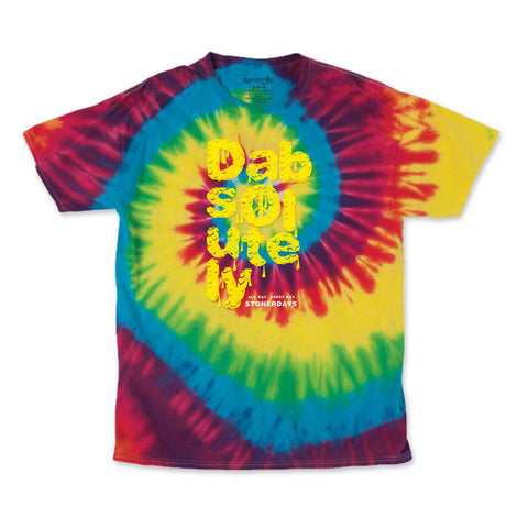 StonerDays Dabsolutely Tie Dye T-Shirt in vibrant colors, front view on white background