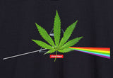 StonerDays Dank Side Of The Moon Women's Crop Top Hoodie with Cannabis Leaf Design