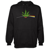StonerDays black hoodie with Dank Side Of The Moon design, front view on white background