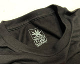 Close-up of StonerDays Dank Trees T-shirt label showing size XL and brand logo