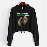 StonerDays Women's Dankest Bud Crop Top Hoodie in black with green text, front view