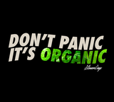 StonerDays Women's Crop Top Hoodie with 'Don't Panic It's Organic' Slogan in Green