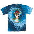 StonerDays Don't Trip Alpaca Bowl T-Shirt in Blue Tie Dye, Front View on White Background
