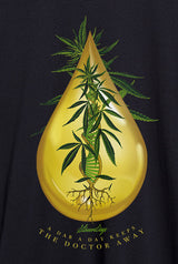 StonerDays Hemp Tee with CBD Drop Graphic, Men's Black T-Shirt Front View