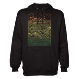 StonerDays Endless Ocean Hoodie in black with Rasta colors, front view on a white background