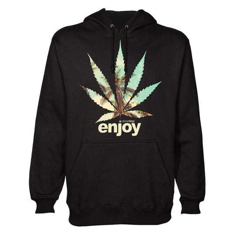 StonerDays Enjoy Palm Trees Hoodie front view on a white background, size 2X Large to Small