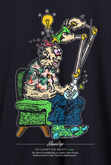 StonerDays Enlightenment Crop Top Hoodie in Green with Psychedelic Print, Women's Cotton Blend