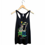 StonerDays Enlightenment Racerback Tank Top for Women in Black - Front View