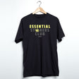 StonerDays Essential Stoners Club black cotton men's t-shirt on hanger, front view