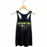 StonerDays Women's Racerback Tank Top with 'Essential Stoners Club' Print, Cotton Blend