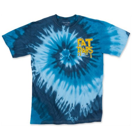 StonerDays Fat Dabs T-Shirt in Blue Tie Dye, Cotton Material, Front View on White Background