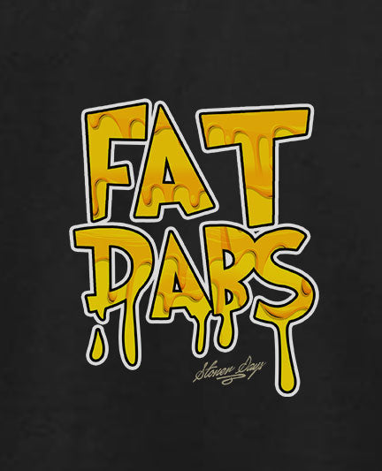 StonerDays Fat Dabs Hoodie graphic close-up on black background, unisex cotton sweatshirt