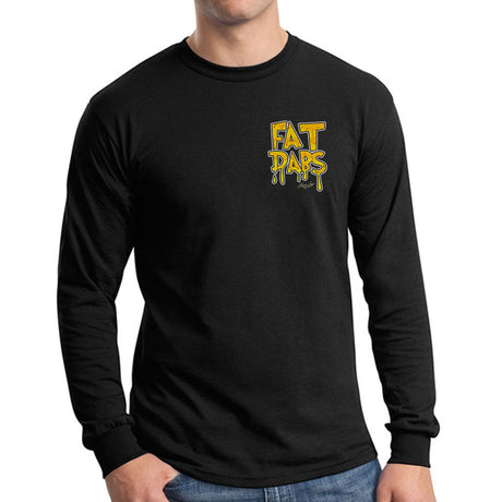 StonerDays Fat Dabs Long Sleeve T-Shirt in Black, Front View, Sizes S-3XL, Cotton Material