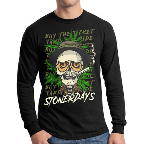 StonerDays Fear & Loathing Long Sleeve Shirt in Black, Front View, Sizes S-3XL