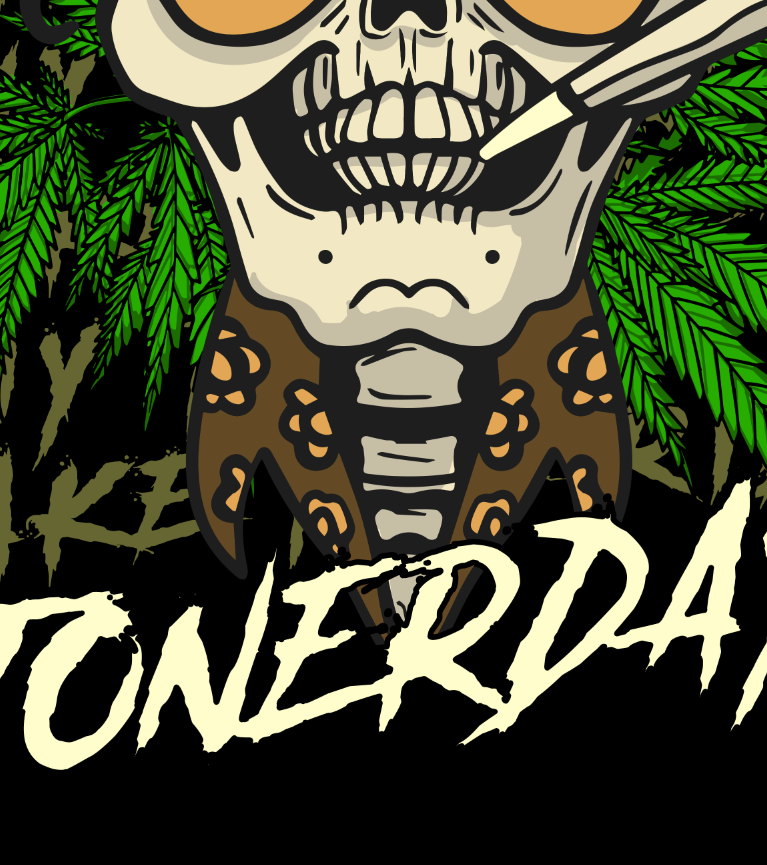 StonerDays Fear & Loathing Women's Racerback with skull and cannabis leaf design