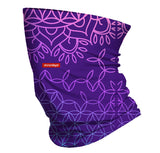 StonerDays Flower of Life Neck Gaiter in purple with intricate pattern, one size fits all