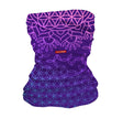StonerDays Flower of Life Neck Gaiter in vibrant purple with intricate design, front view