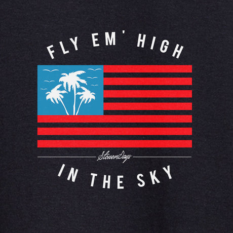 StonerDays Fly Em High Crop Top Hoodie design close-up on seamless black background